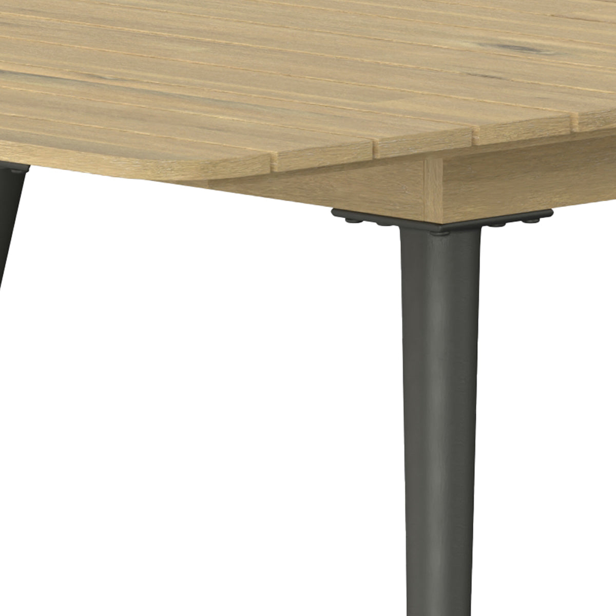 Outdoor Extendable Dining Table with Slatted Top and Angular Legs