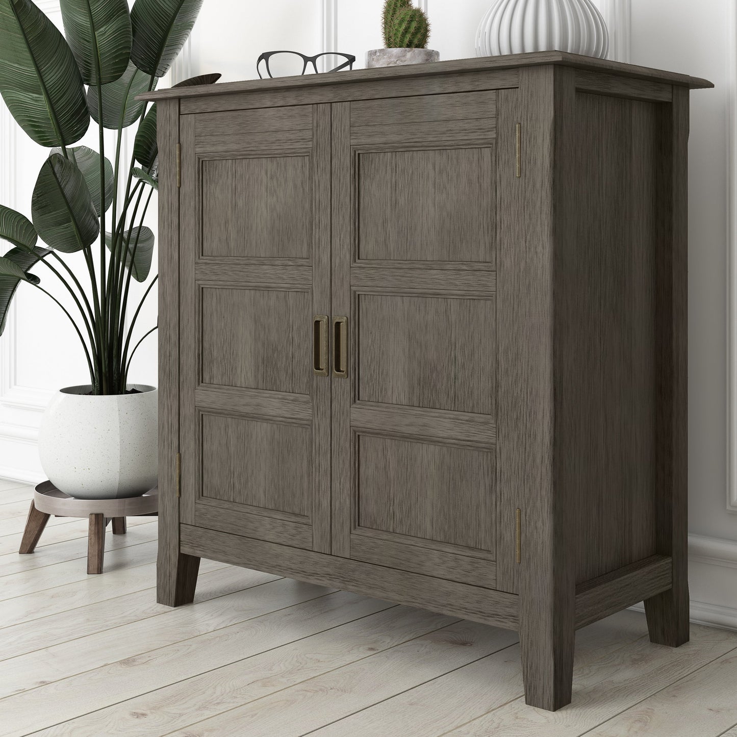 Fracture Storage Cabinet with 2 Doors and Tapered Legs