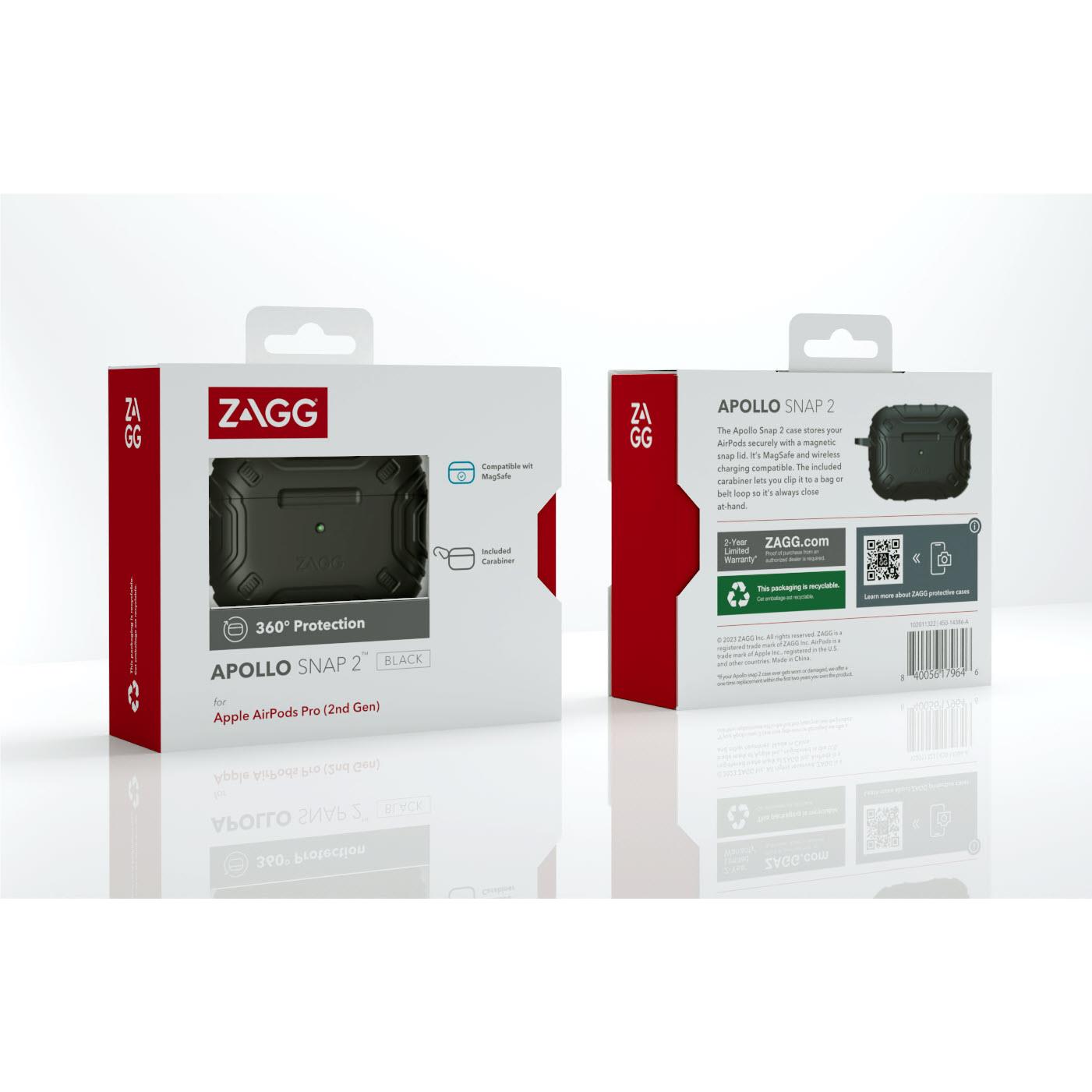 ZAGG Appolo Snap Case for Apple AirPod Pro 2 (Black)