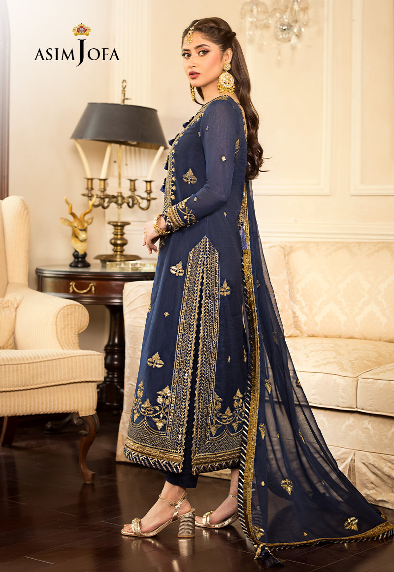 AJJM-05 EMBROIDERED PAPER COTTON , ORGANZA 3 PCS