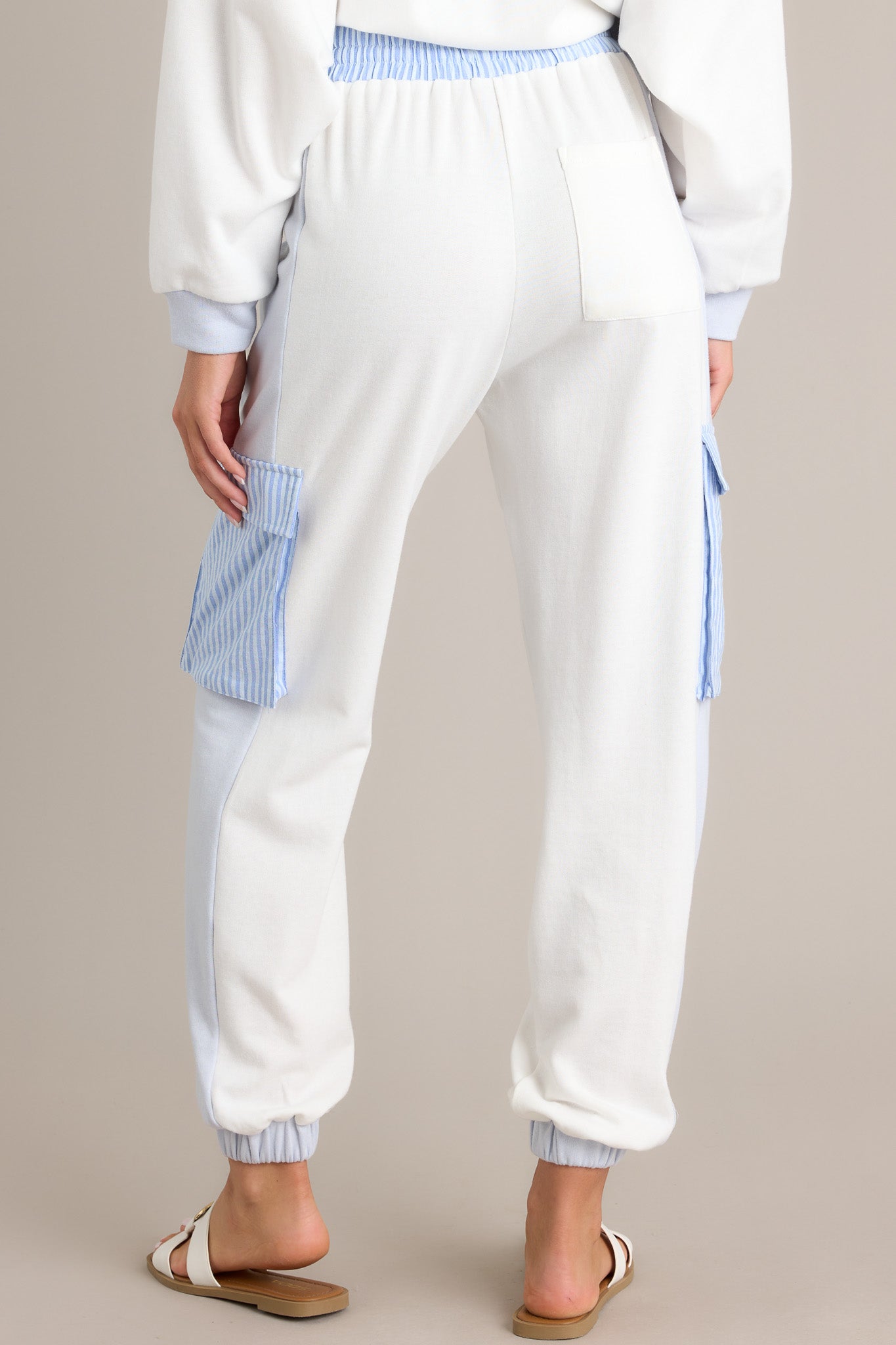 Moving Forward Light Blue Cargo Jogger Sweatpants