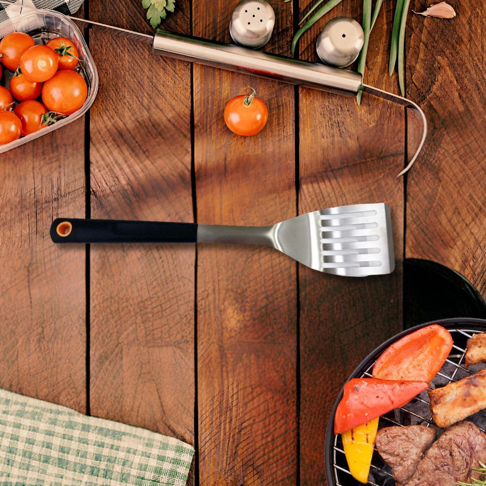 Urban Kitchen 42cm SS BBQ Spatula with Plastic Handle (Black/Chrome)