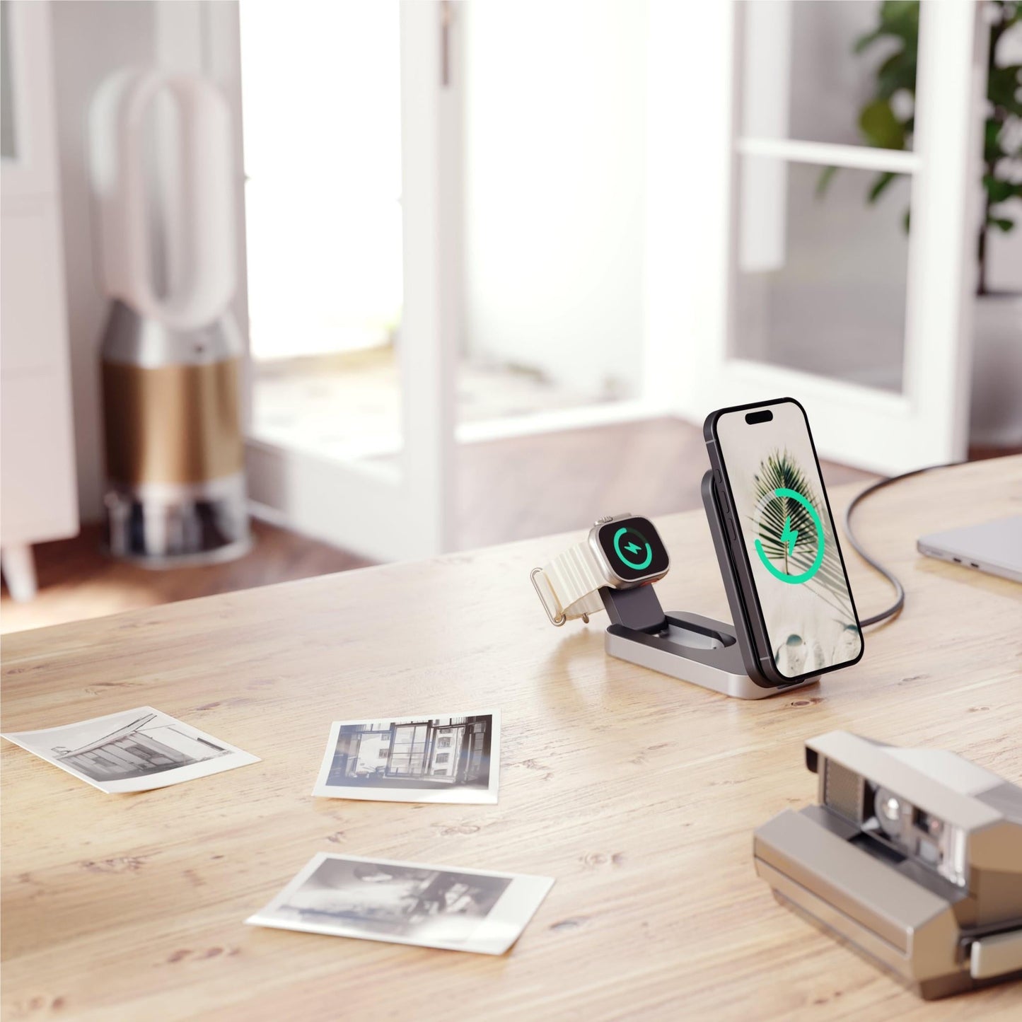 Alogic Flip 2-in-1 Qi2 Wireless Charging Stand (Black)