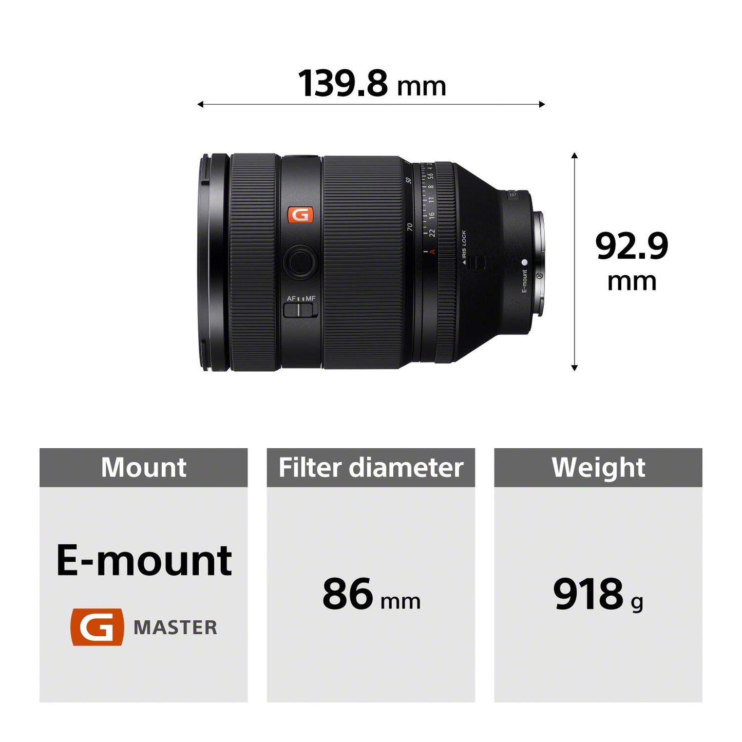 Sony FE 28-70mm F2 GM Camera Lens