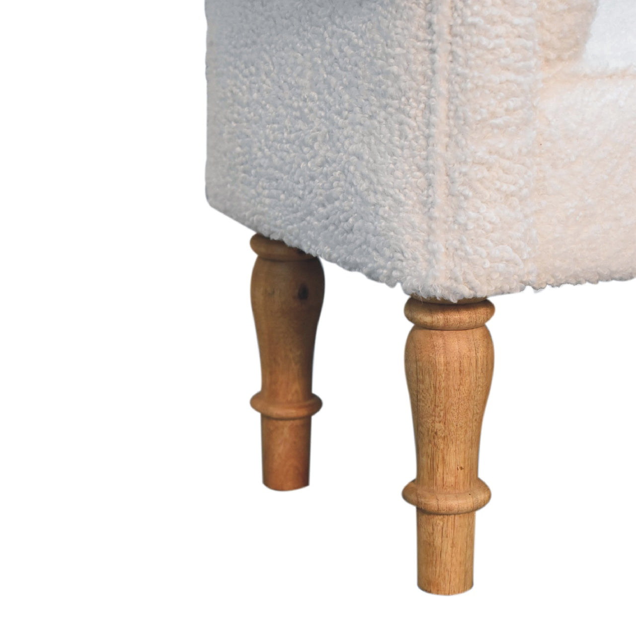 Upholstered Bench with Rolled Arms and Fluted Legs