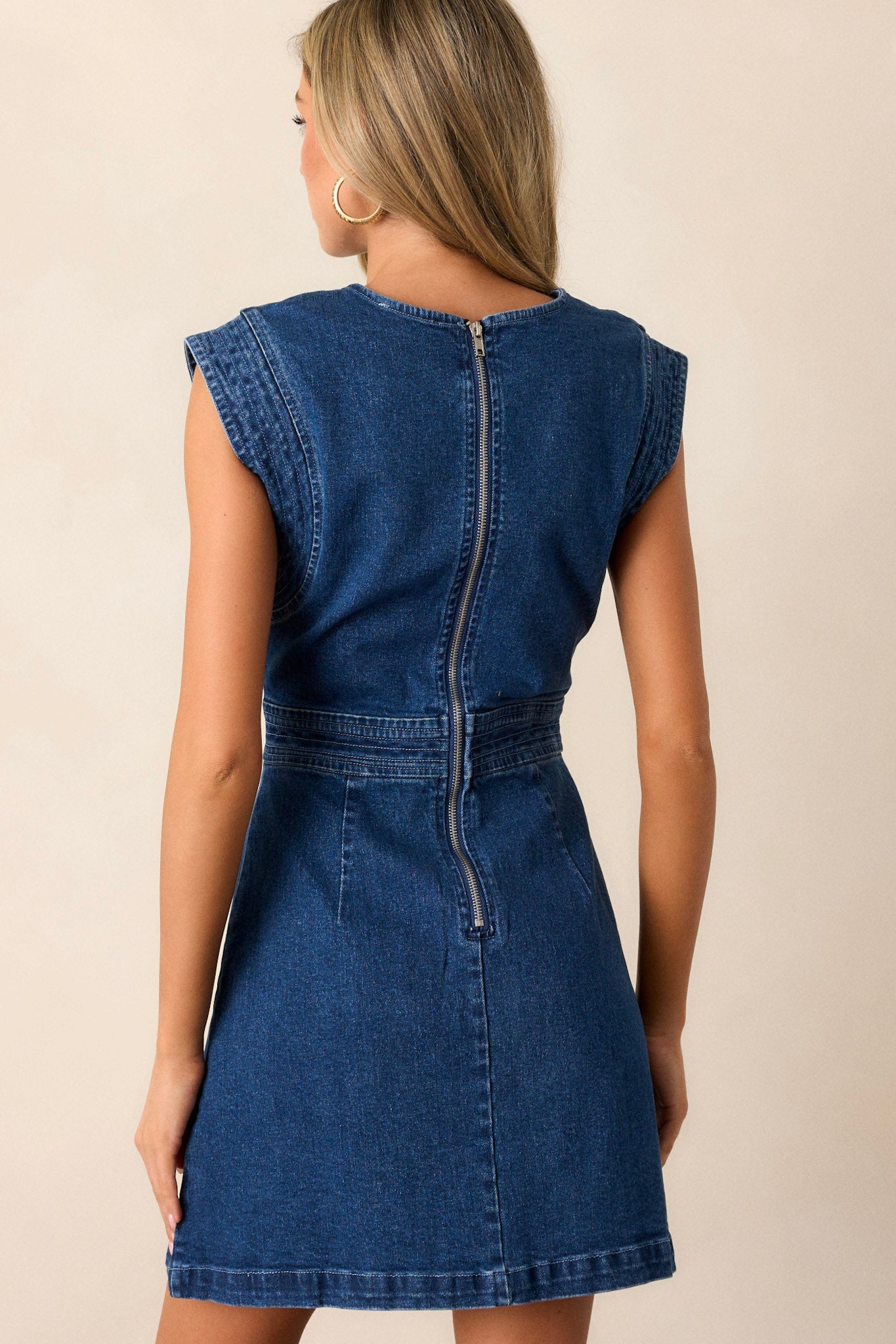 Threads Of Destiny Dark Wash Denim Mini Dress