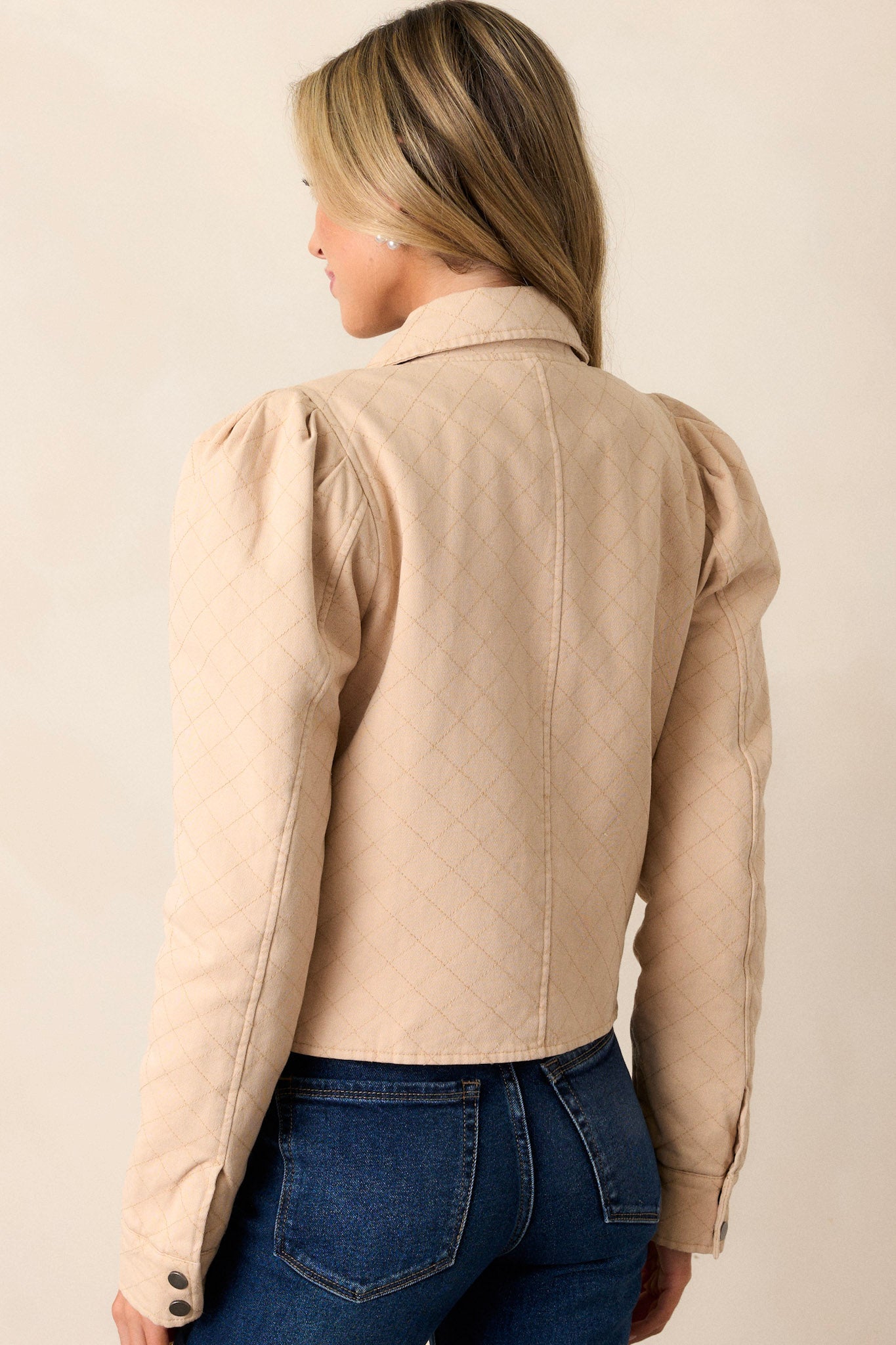 Majestic Motion 100% Cotton Taupe Quilted Jacket