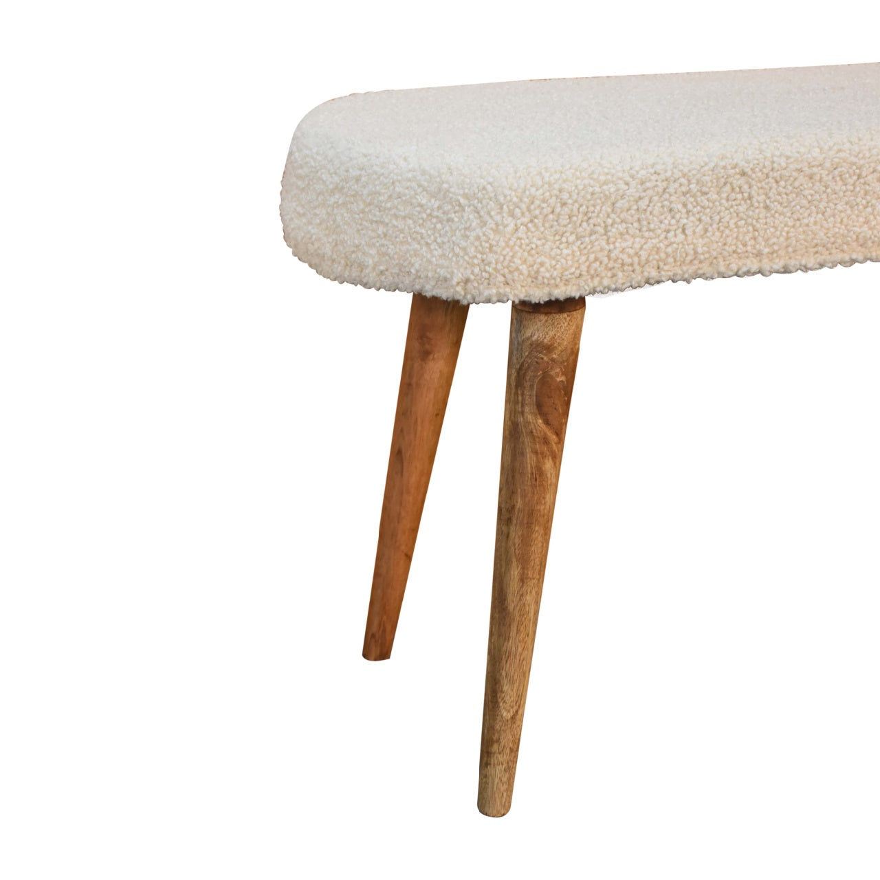 Upholstered Bench with Tapered Wood Legs