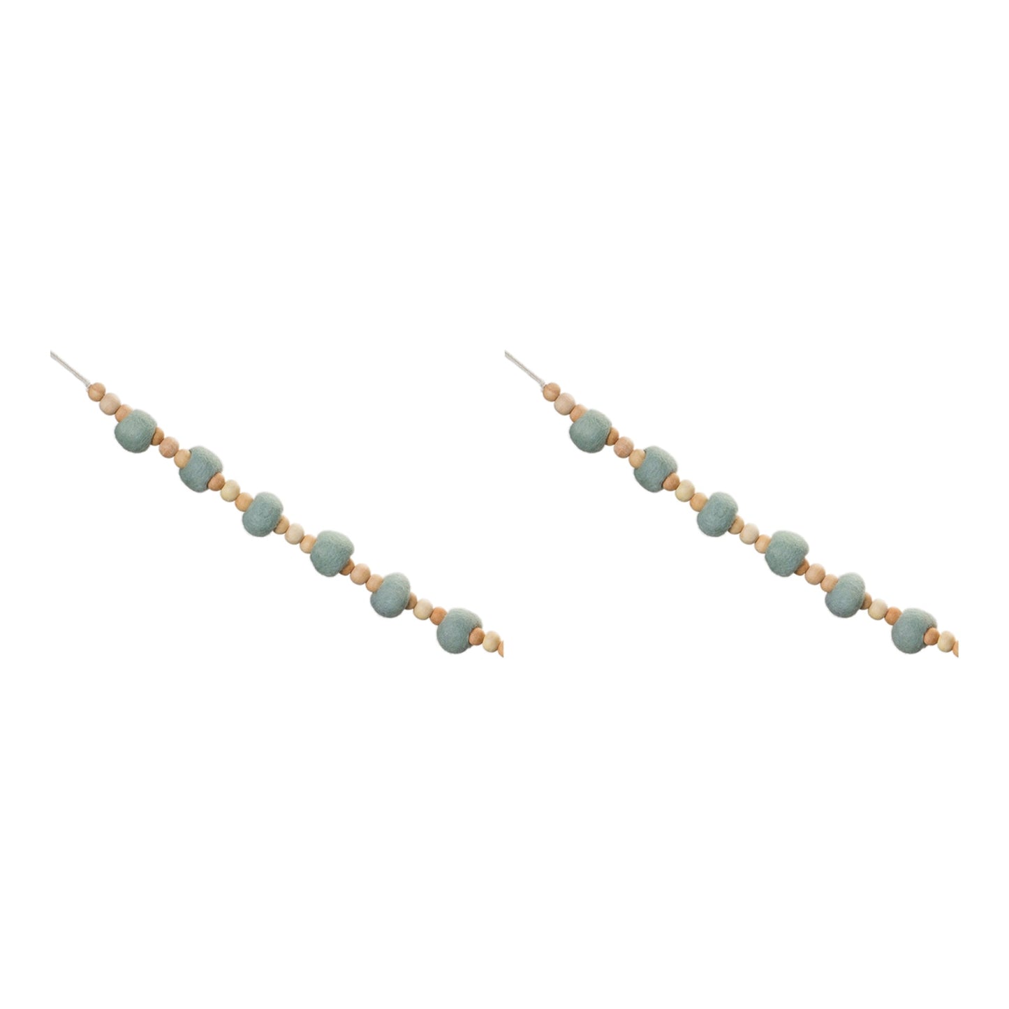 Wood Beaded String Garland, Set of 2