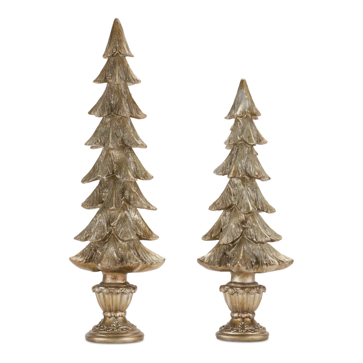 Pine Tree on Pedestal, Set of 2