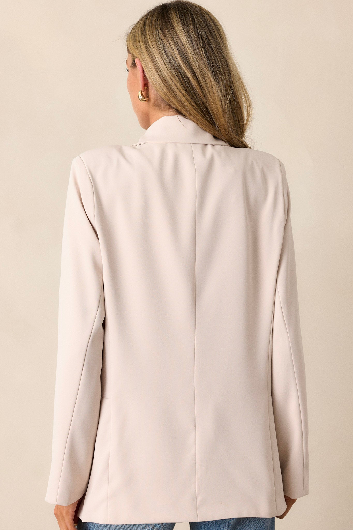 Radiant Horizons Ecru Beige Oversized Blazer