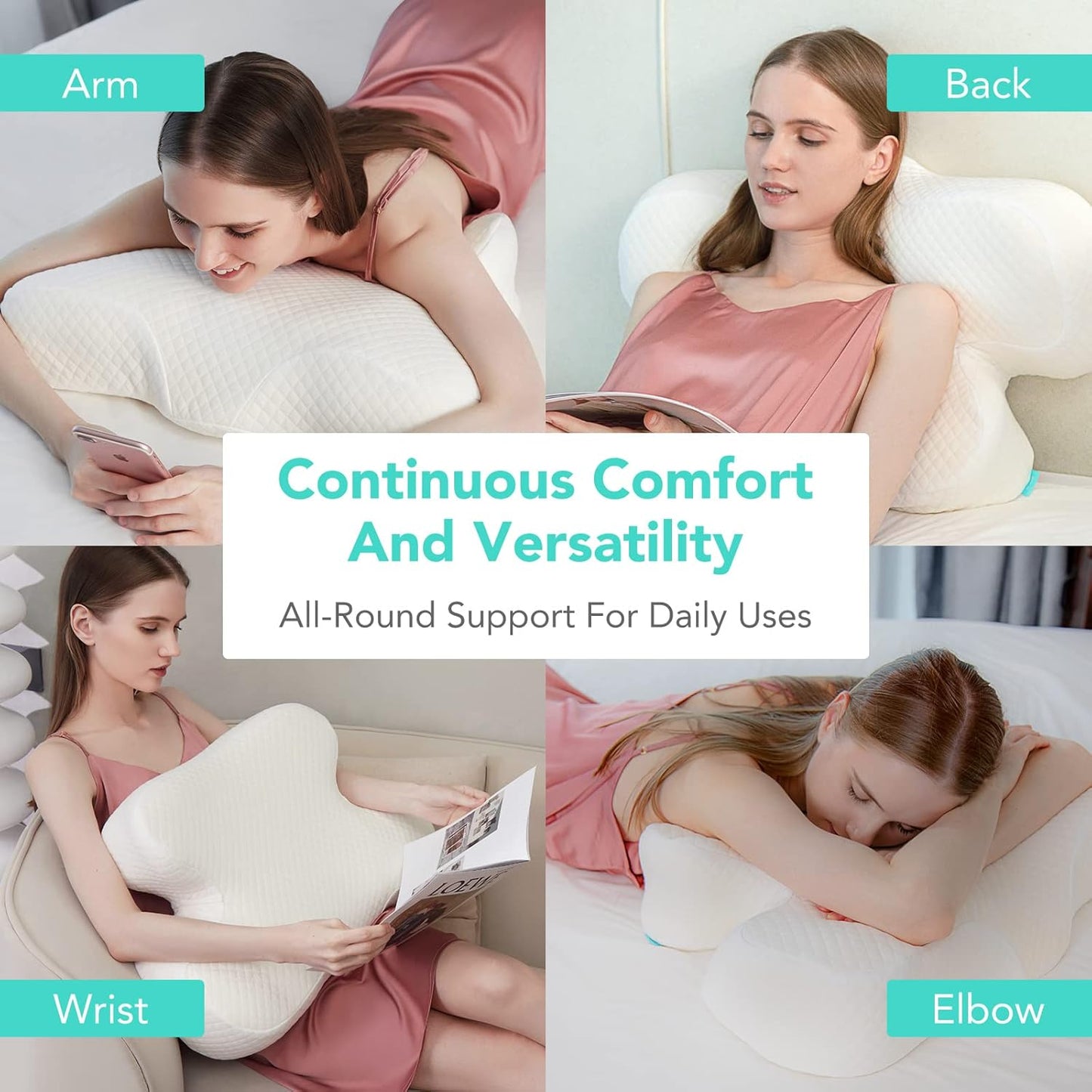 SKG T3 Cervical Contoured Ergonomic Pillow (White)