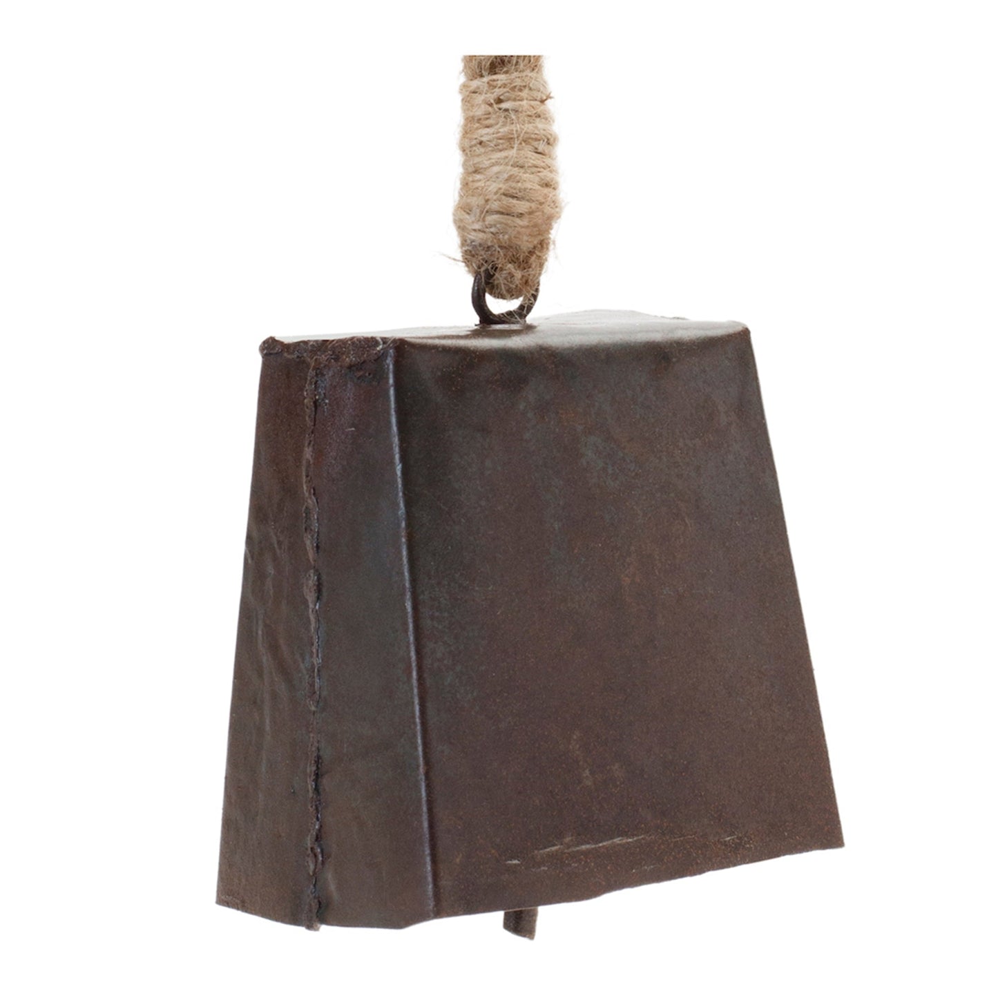 Bronze Metal Bell Ornament with Jute Rope Hanger, Set of 4