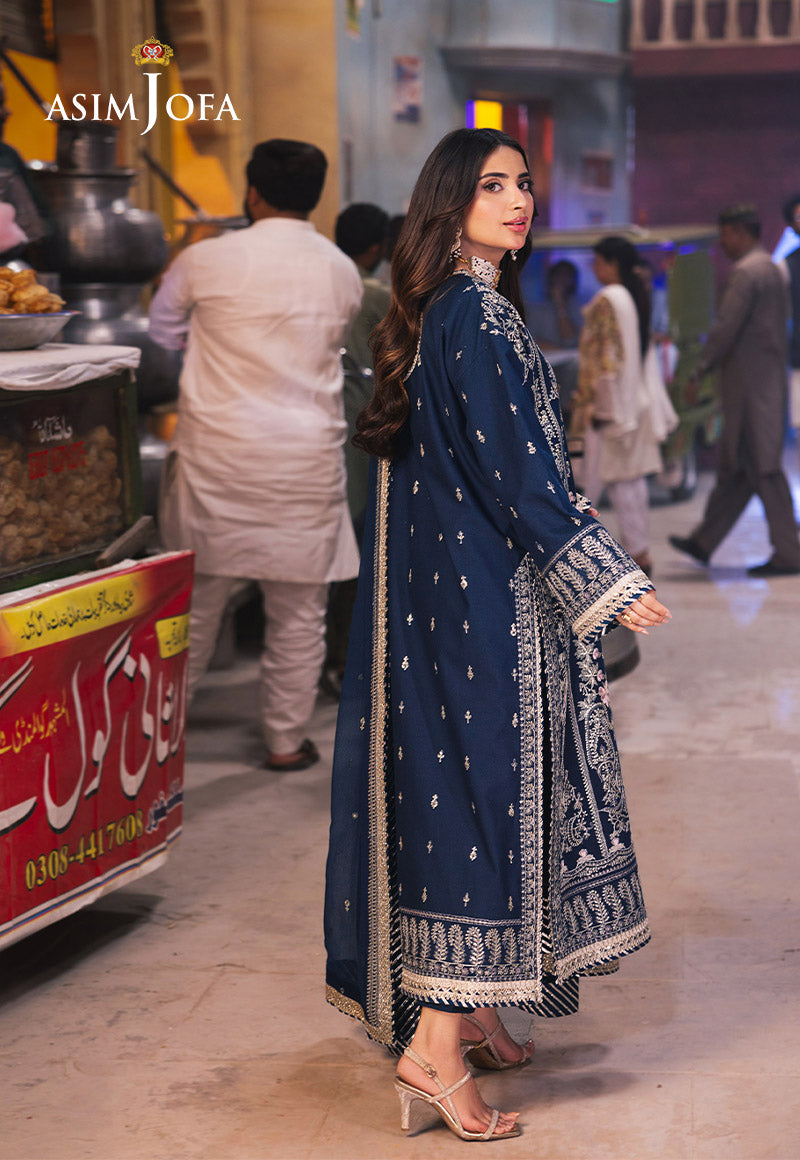 AJKK-25 EMBROIDERED TWISTED SILK 3 PCS