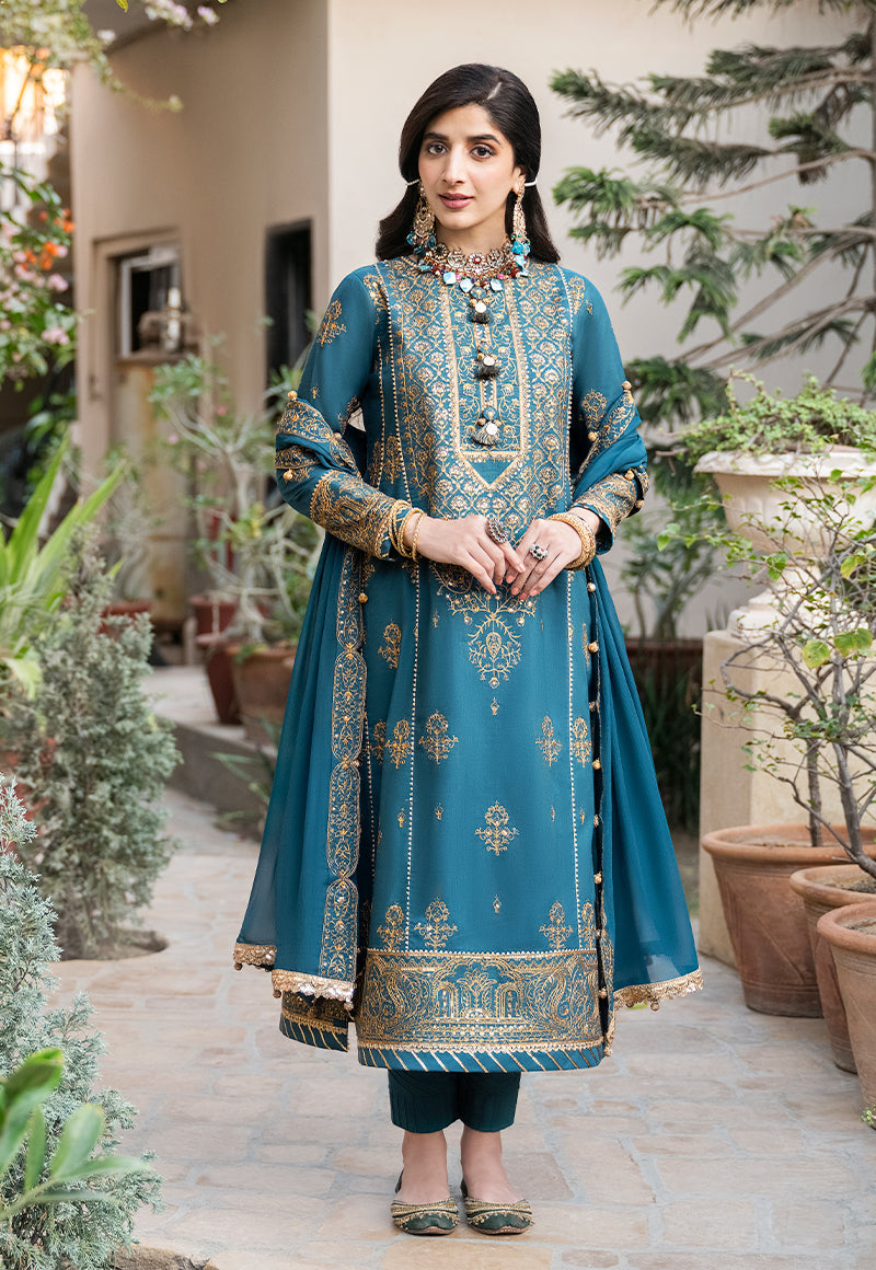AJKM-04 EMBROIDERED SILK 3 PCS