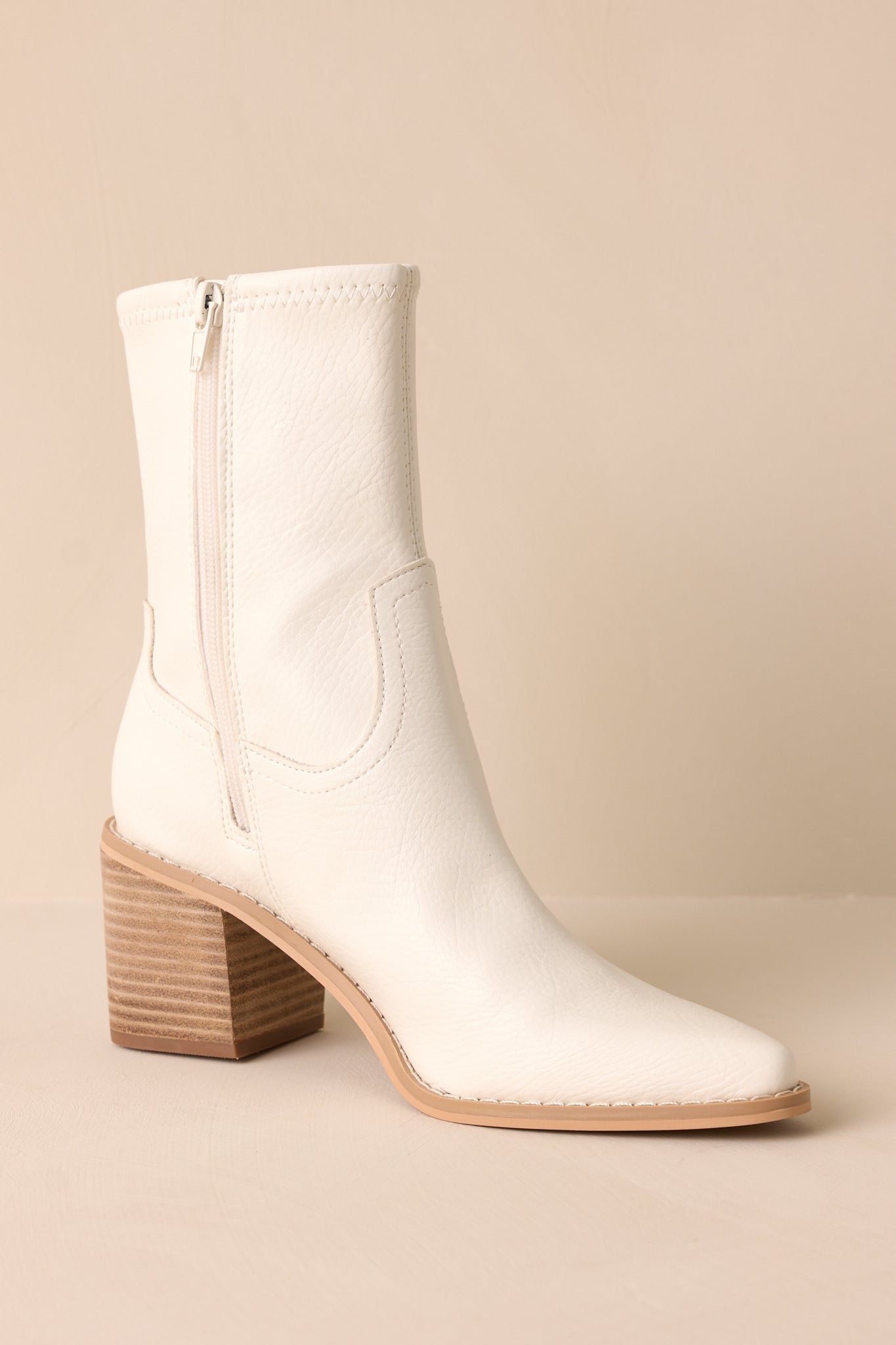 Stride In Style White Ankle Boots