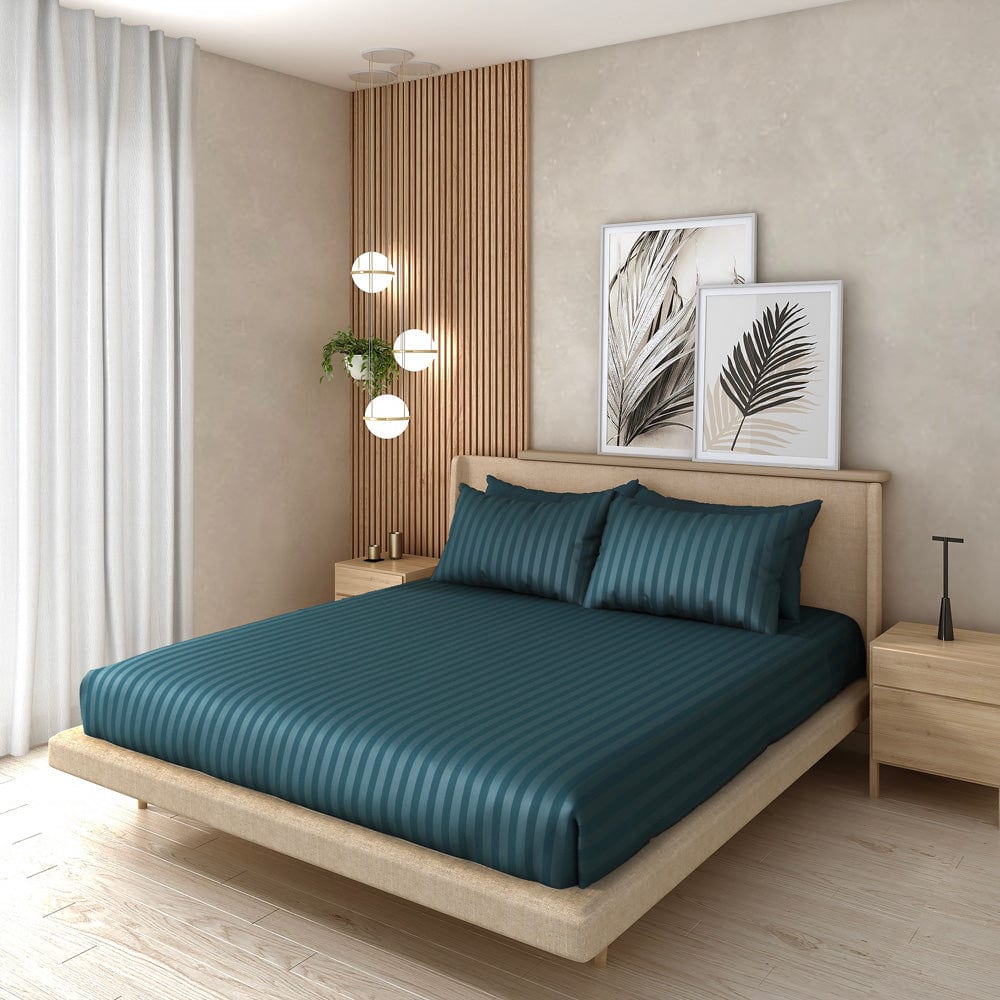 Dyed Stripe Satin Bedsheet