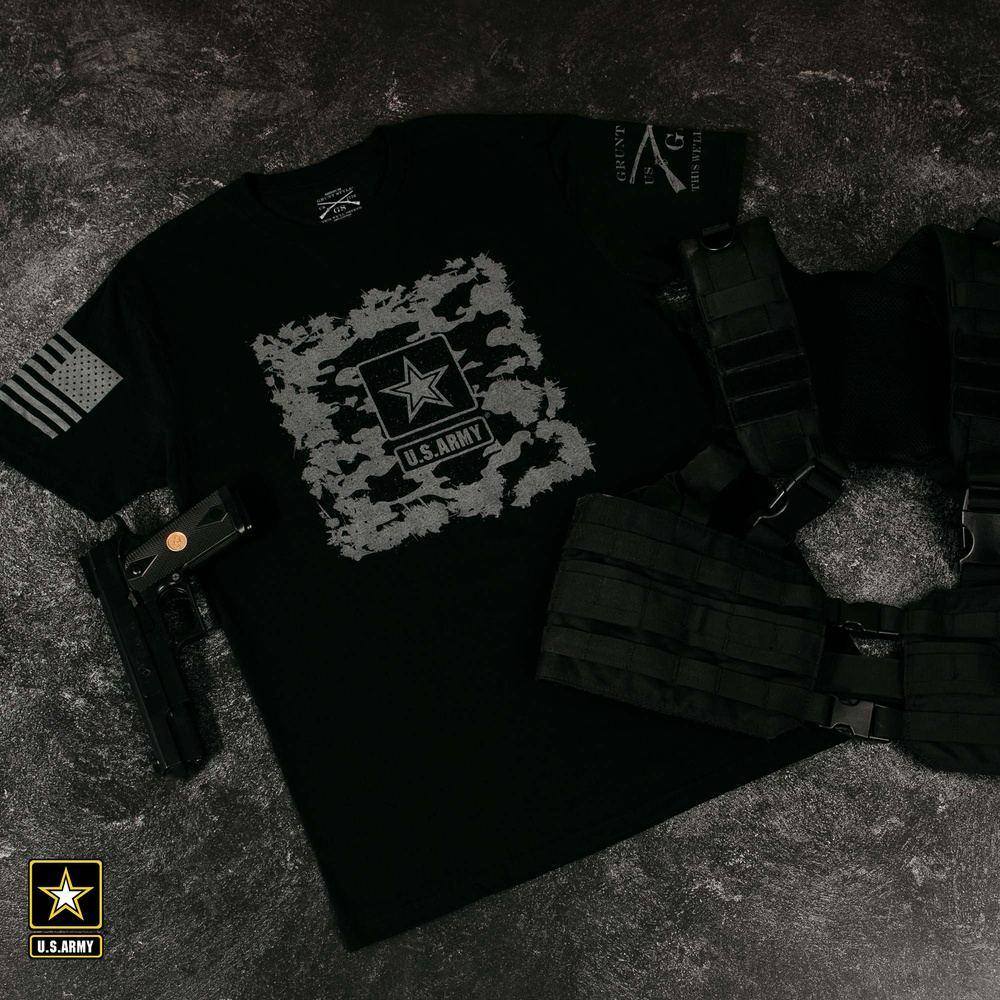 Army - Men's Stealth Camo Tee - Black