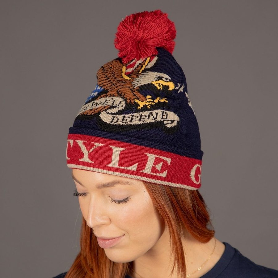 Patriot Pom Pom Beanie