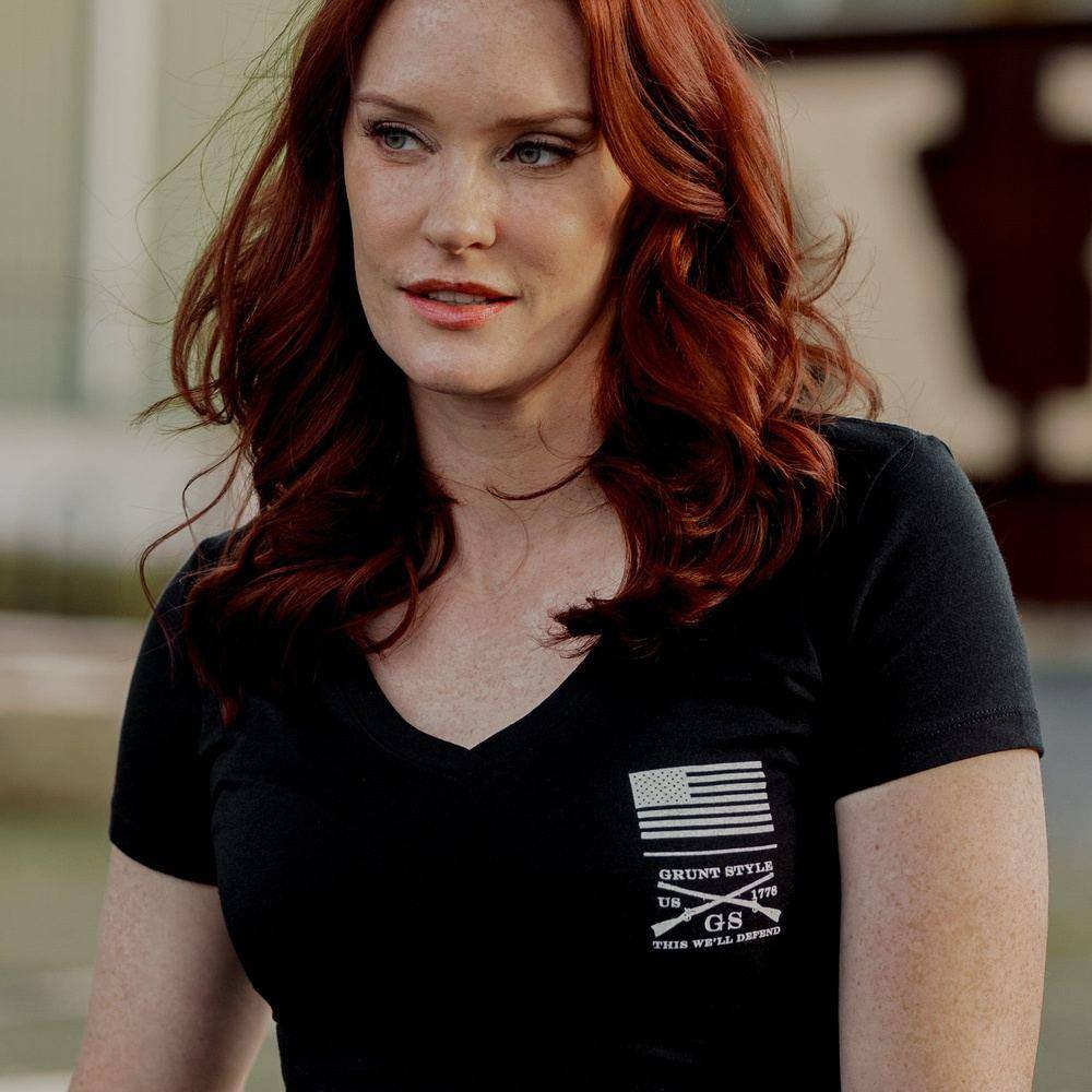 Women's Anti-Commie Club V-Neck - Black