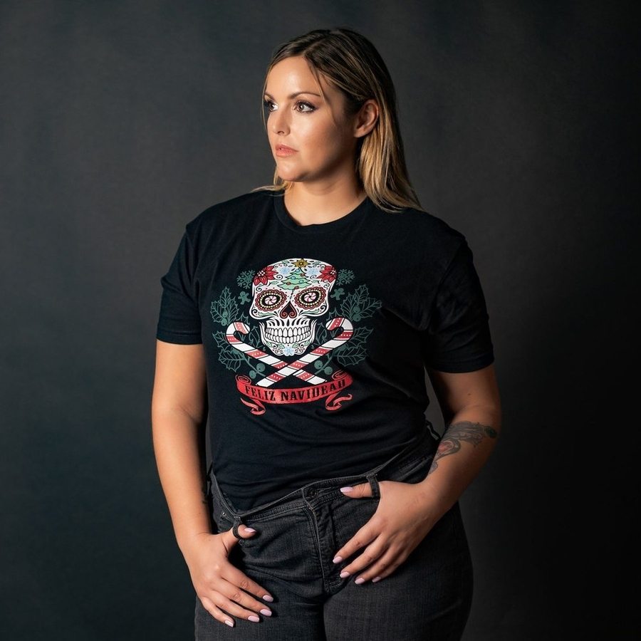Women's Feliz Navidead Boyfriend Fit T-Shirt - Black
