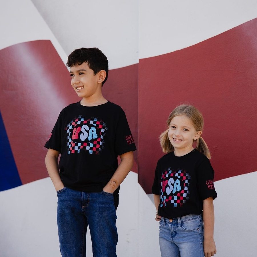 Youth USA T-Shirt - Black