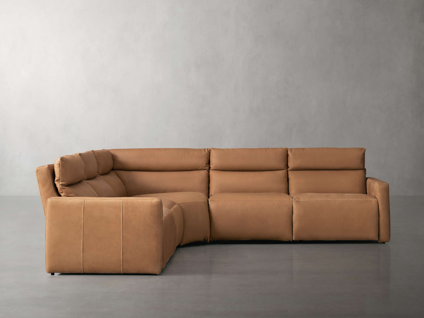 Rowland Tailored Leather Five Piece Motion Corner Sectional