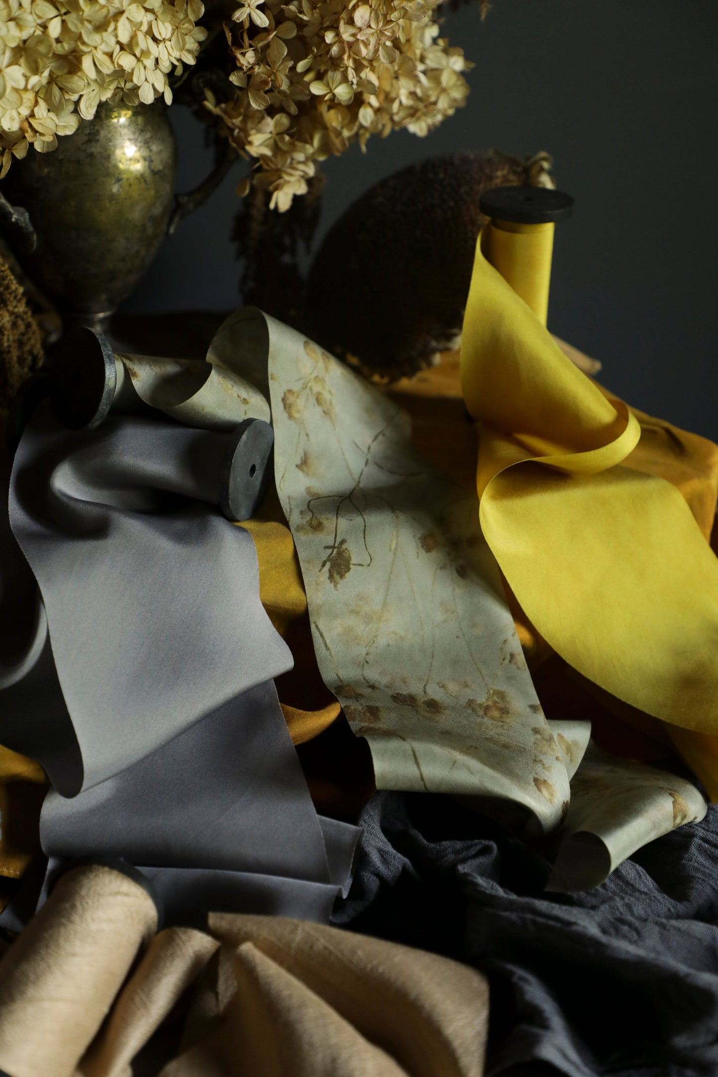 Charcoal Gray Silk Ribbon