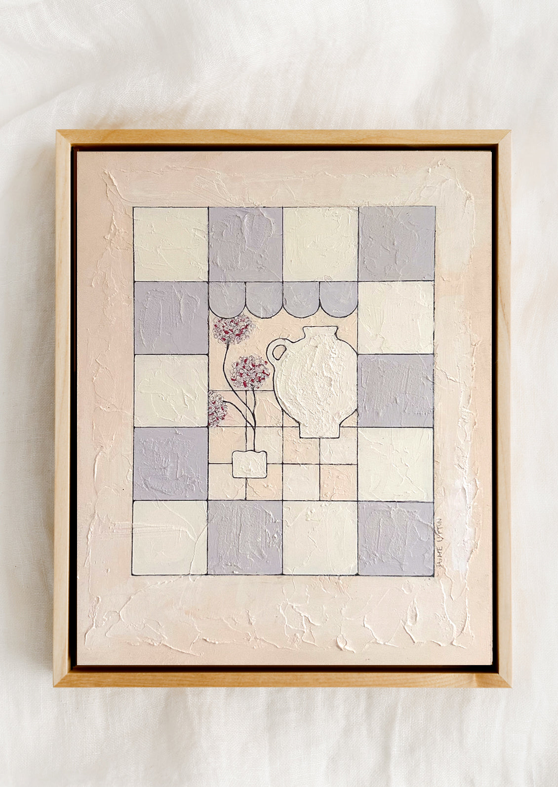 Cream Tiles & Hydrangeas No. 5 Painting
