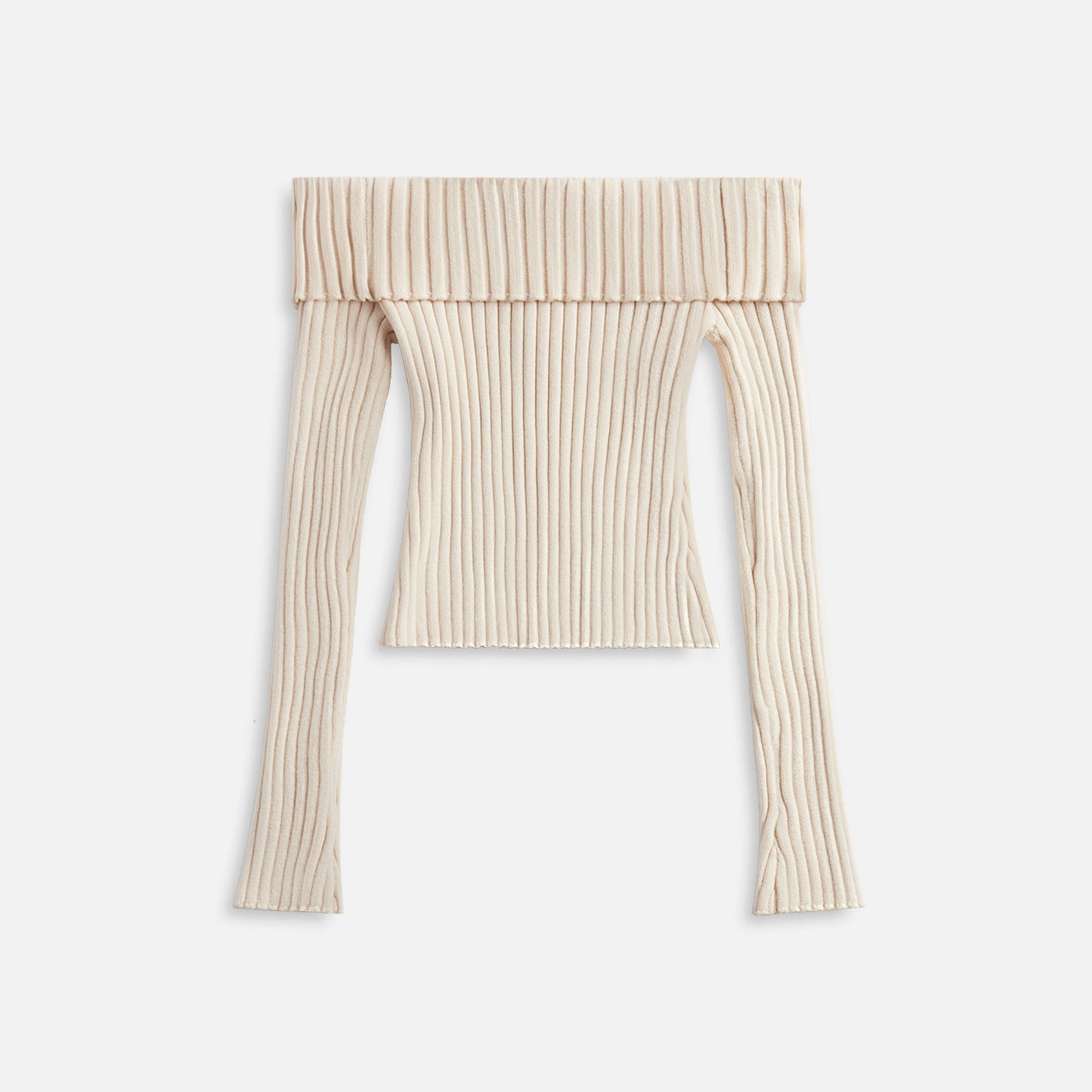 GUIZIO Thalia Rib Off Shoulder Sweater - Ivory