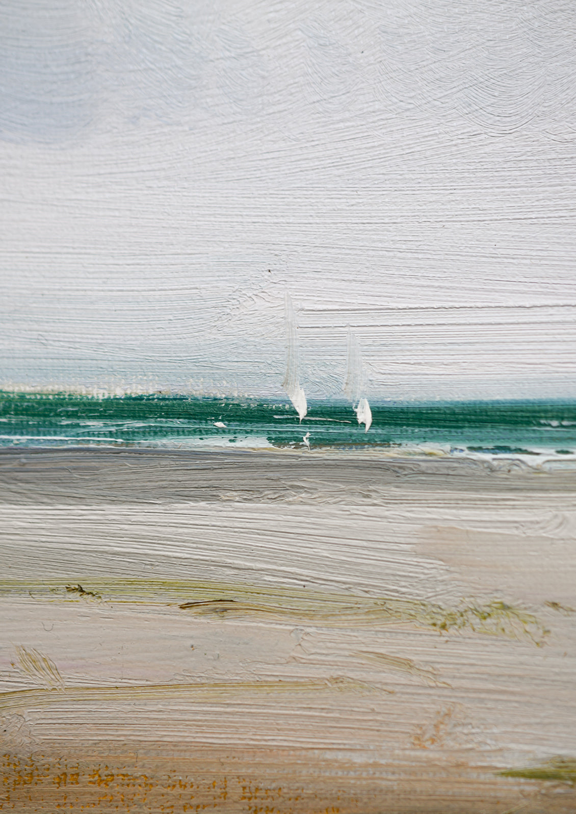 'Distant Sailboats' Oil Painting