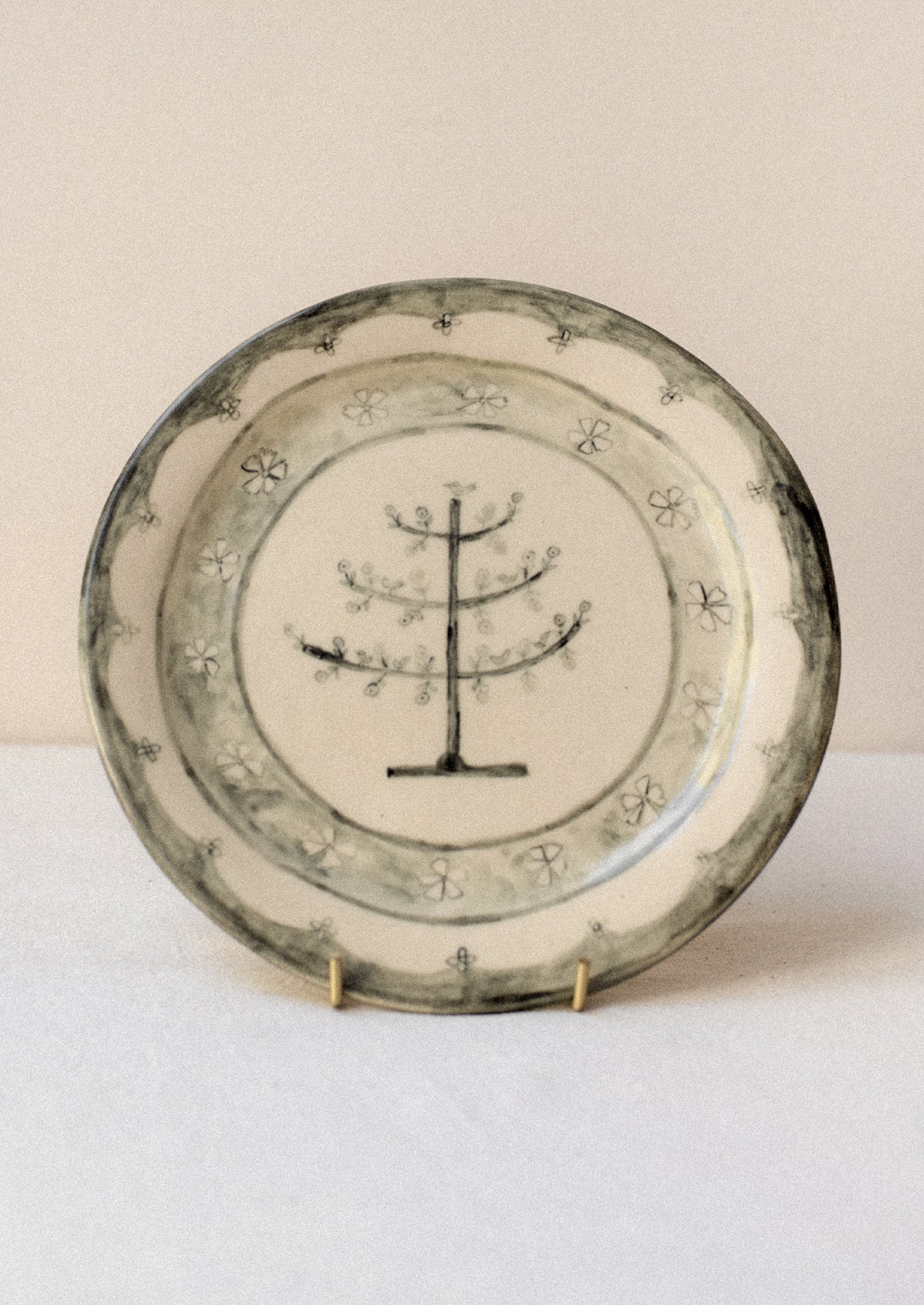 Birds In Tree Ceramic Plate No. 03