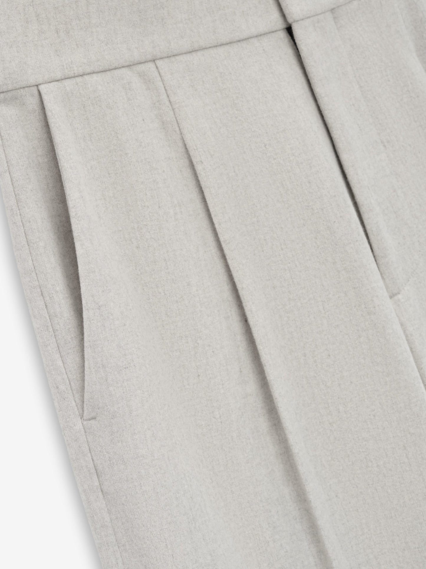 Wool Flannel Wide Leg Trousers