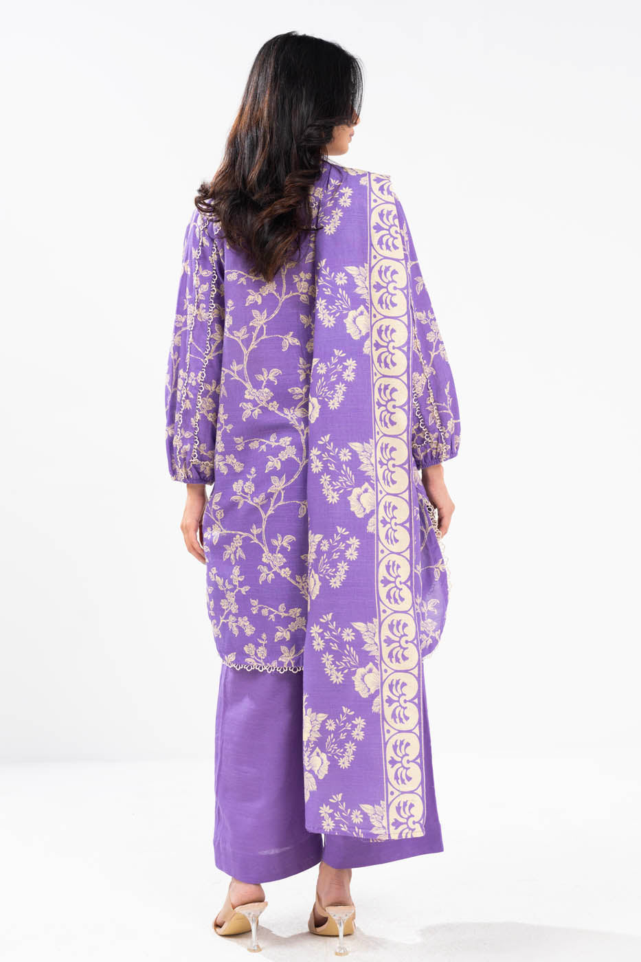 3 Piece Printed Khaddar Suit With Light Khaddar Dupatta