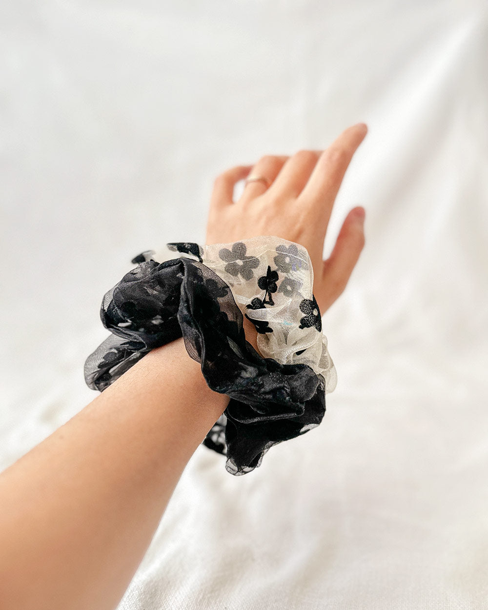 Velvet Flower Scrunchie