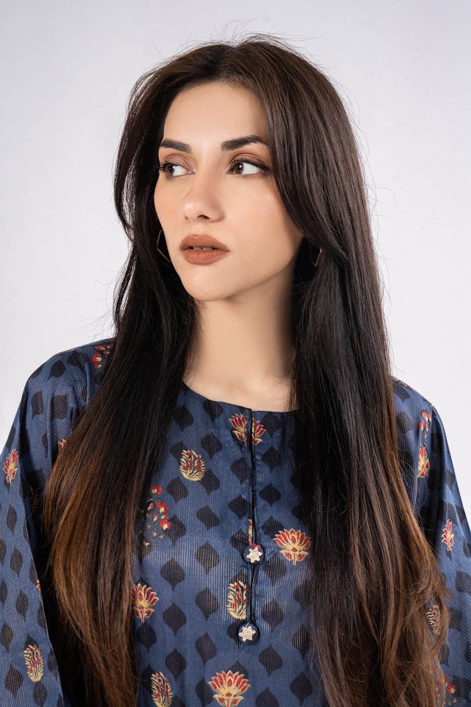 Printed Zari Lawn Kurti