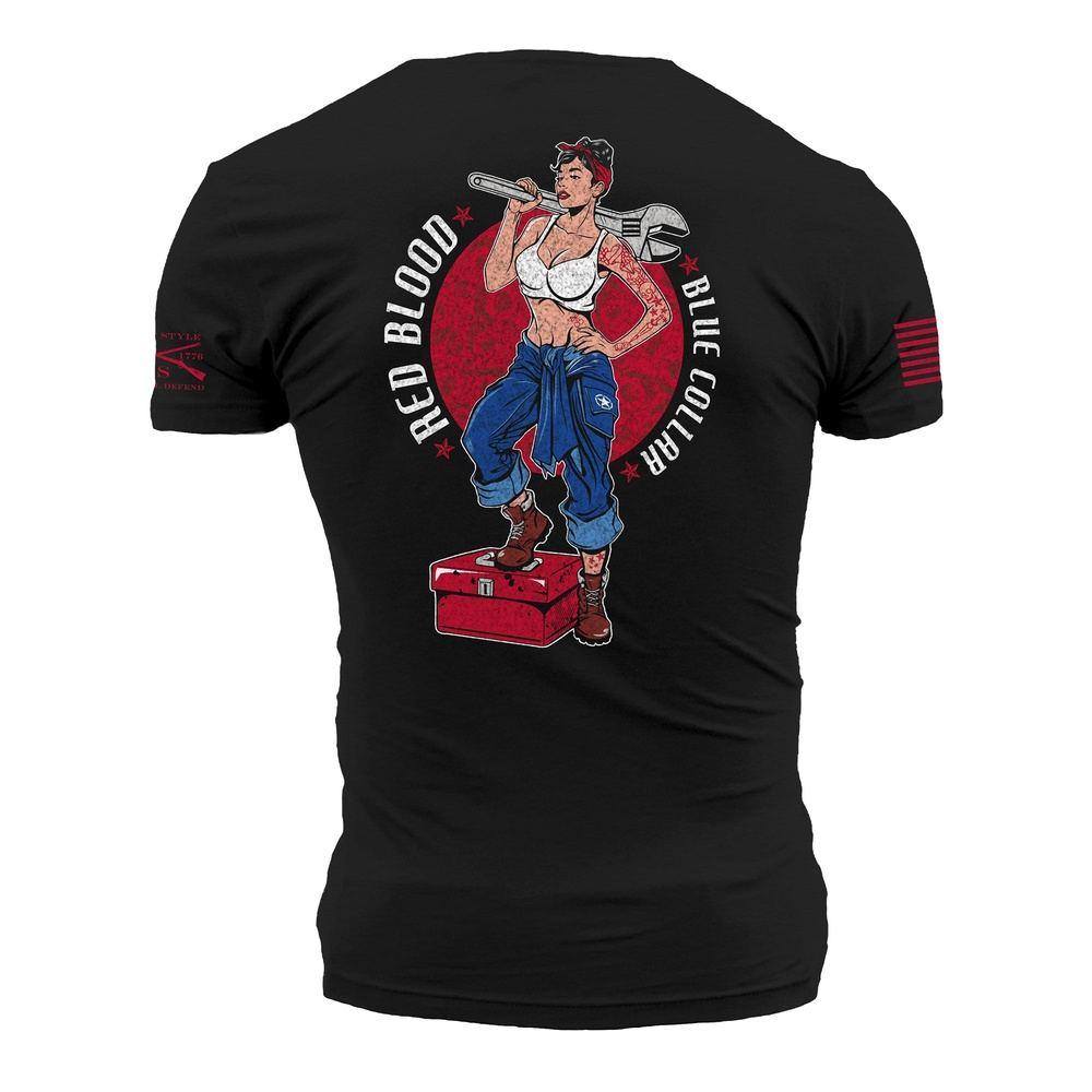 Red Blood Blue Collar® Pinup T-Shirt - Black