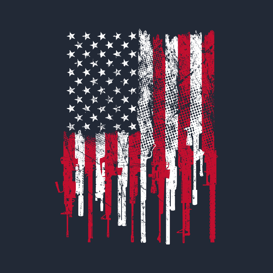 Women's 2A Stars and Stripes Slim Fit T-Shirt - Midnight Navy