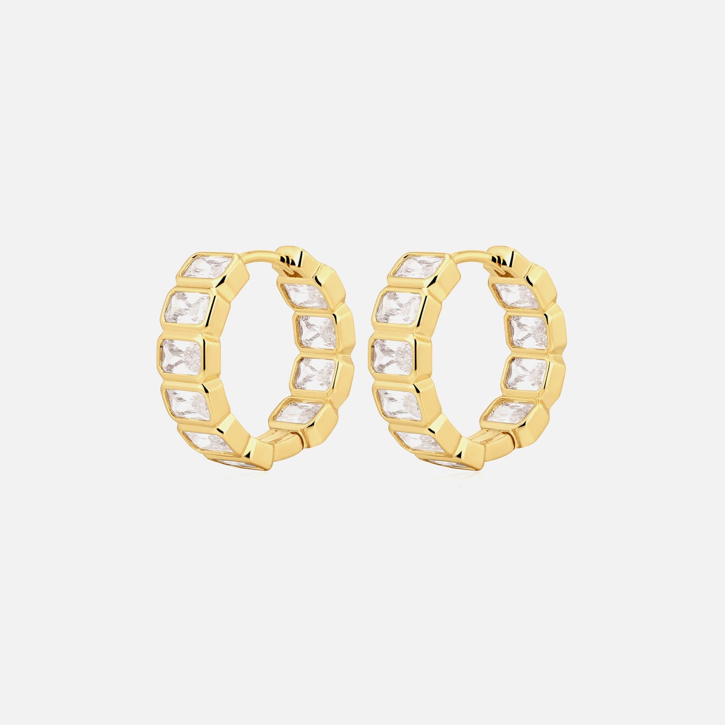 Luv AJ The Bianca Bezel Hoops - Gold