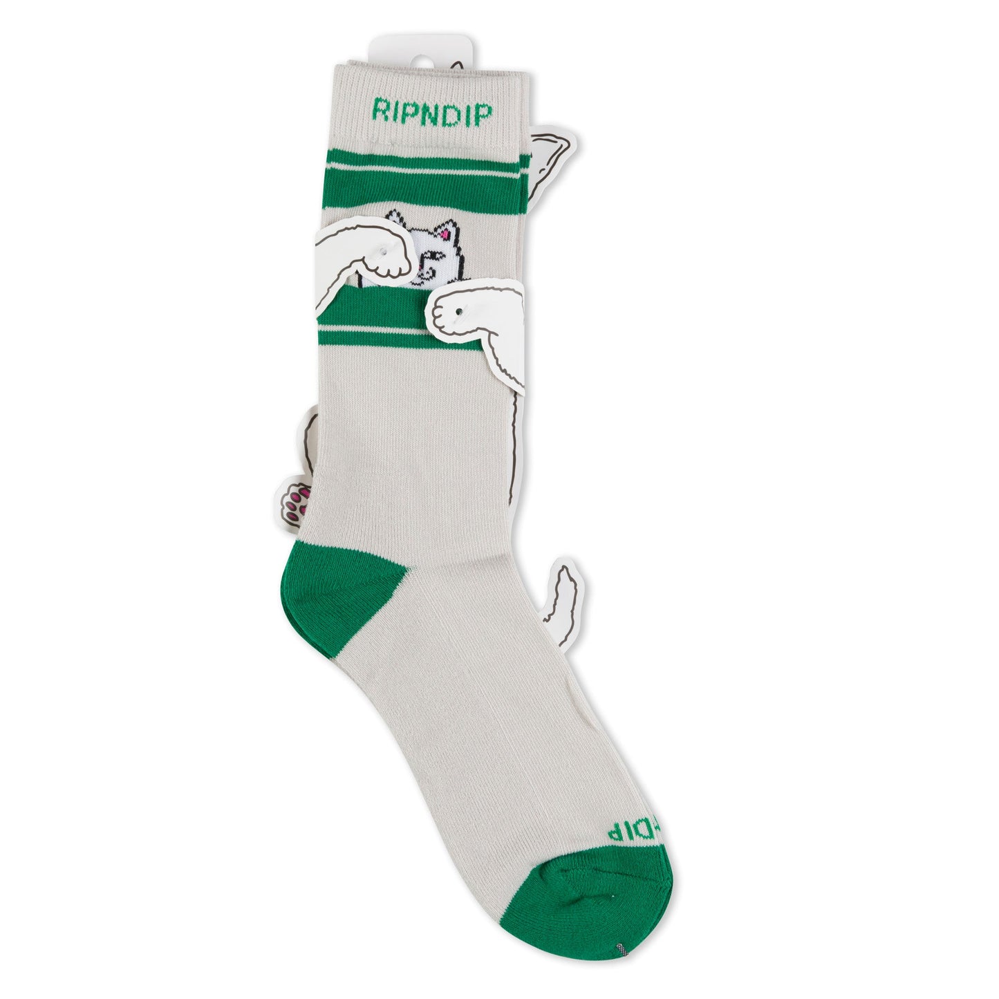 Peeking Nermal Socks (Grey/Green)
