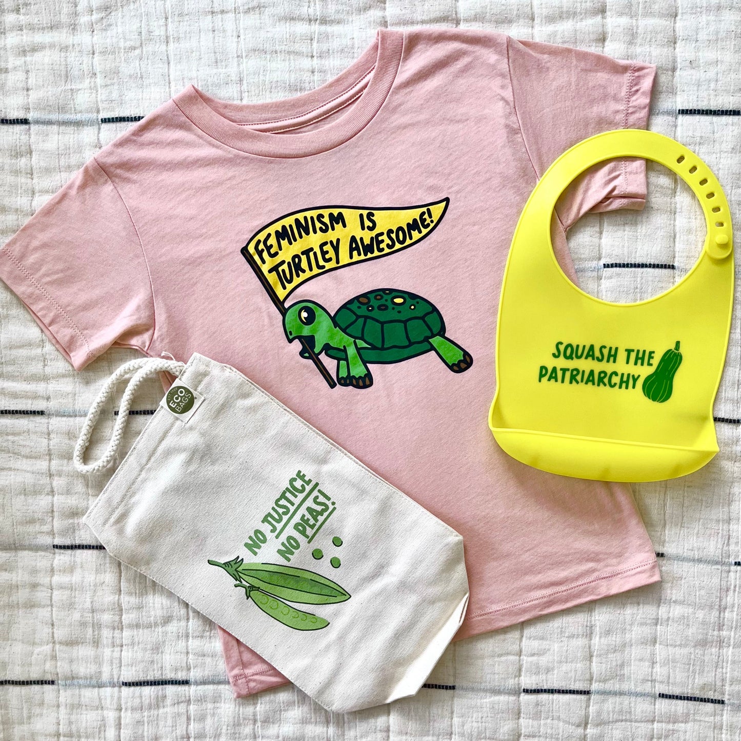 Feminism Is Turtley Awesome Onesie + Kids Tee