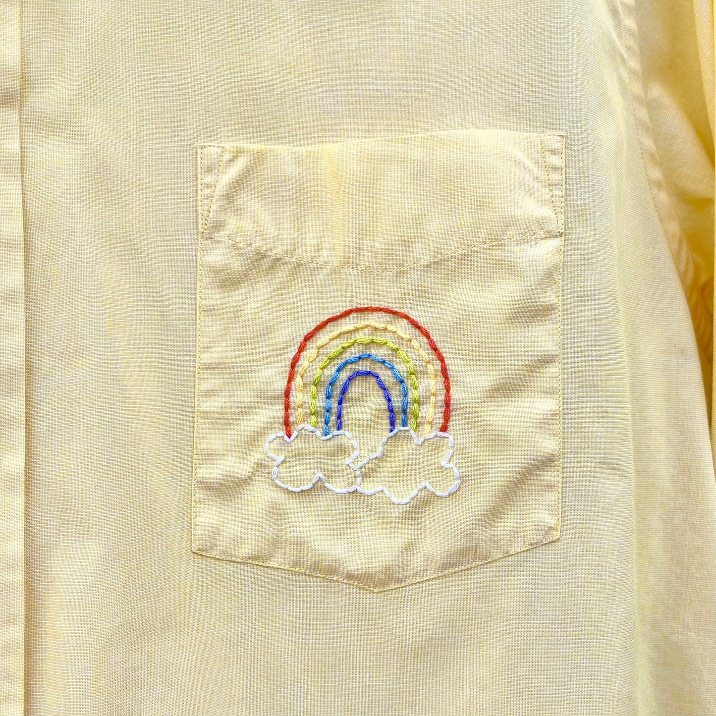 Yellow Ban Guns Not Drag Upcycled Button Down