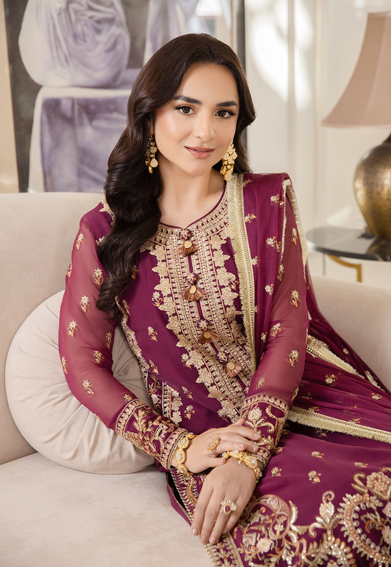 AJSM-47 EMBROIDERED CHIFFON GEORGETTE 3 PCS