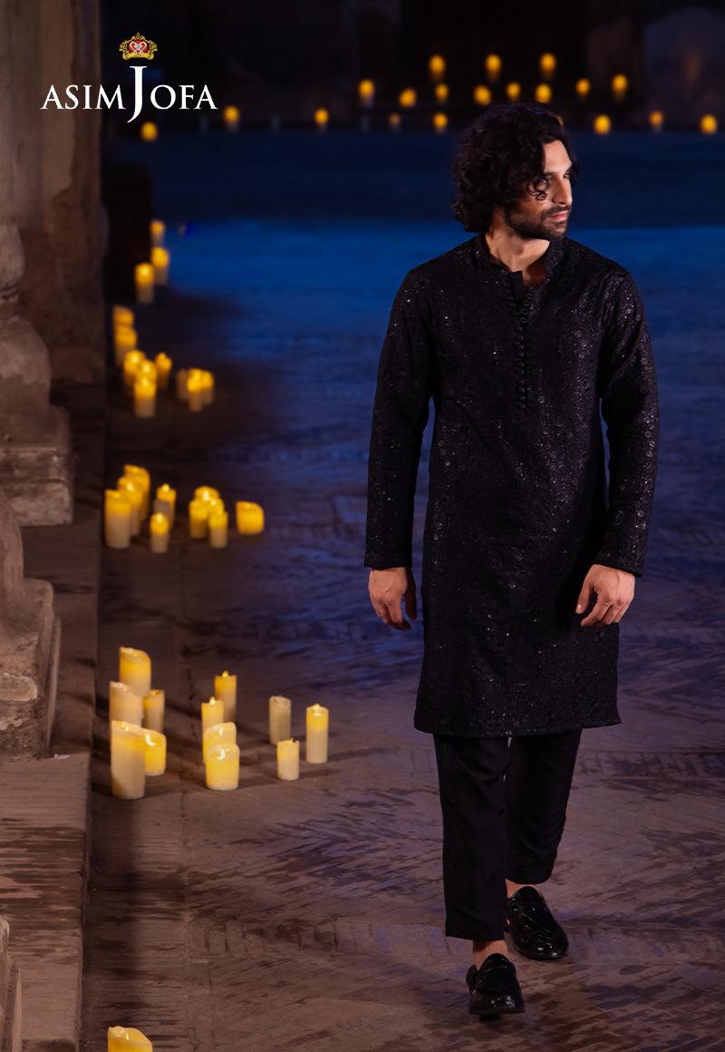 AJMS-20 EMBROIDERED INDIAN RAW SILK 3 PCS