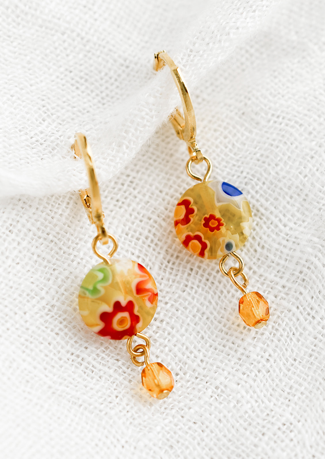 Millefiore Huggie Earrings