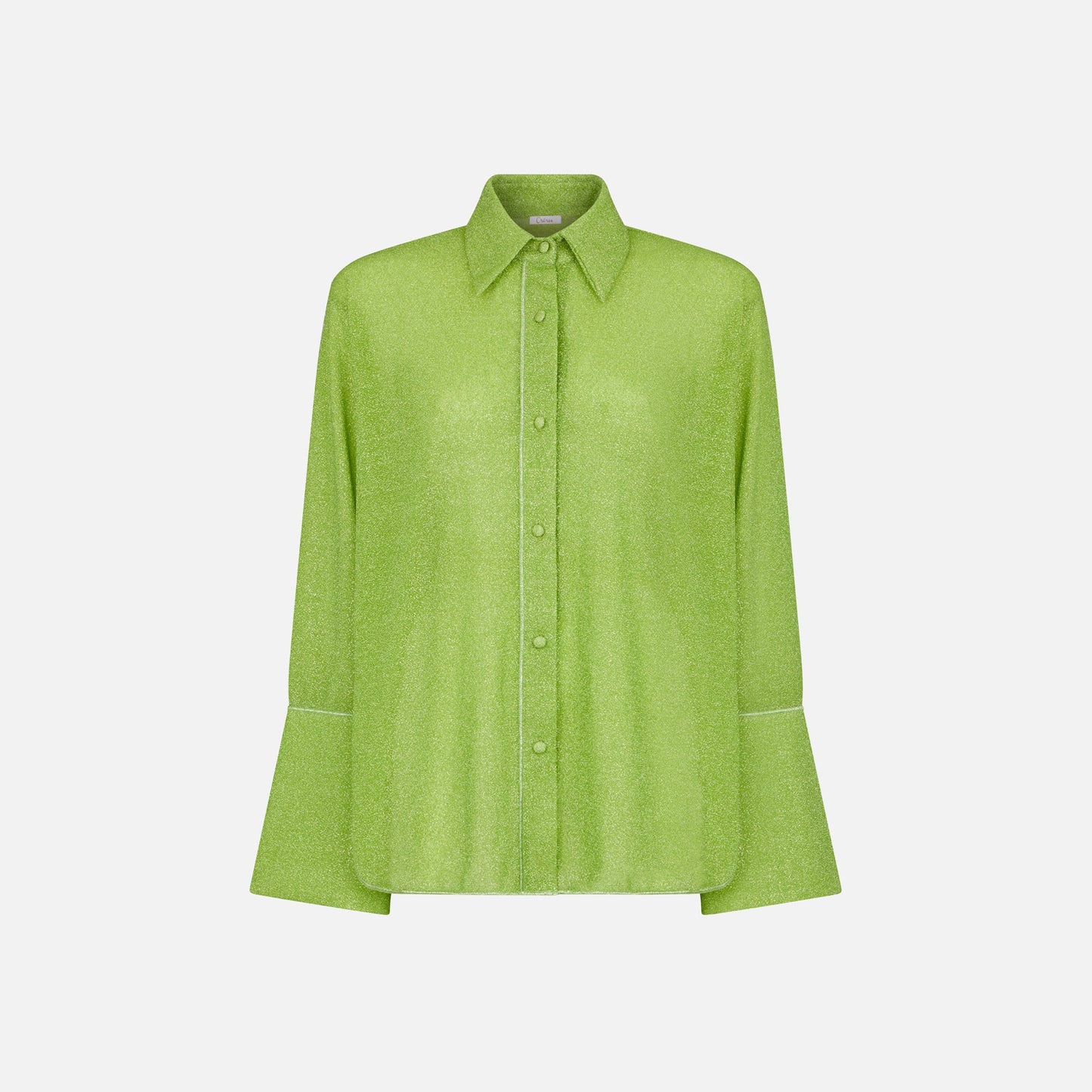 Oseree Lumiere Lurex Long Shirt - Lime