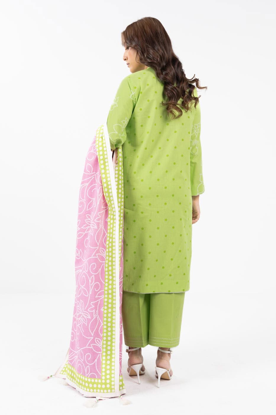 3 Piece Embroidered Cambric Suit with Lawn Dupatta