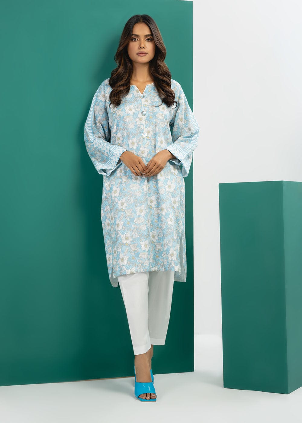 1 Pc Printed Cambric Shirt