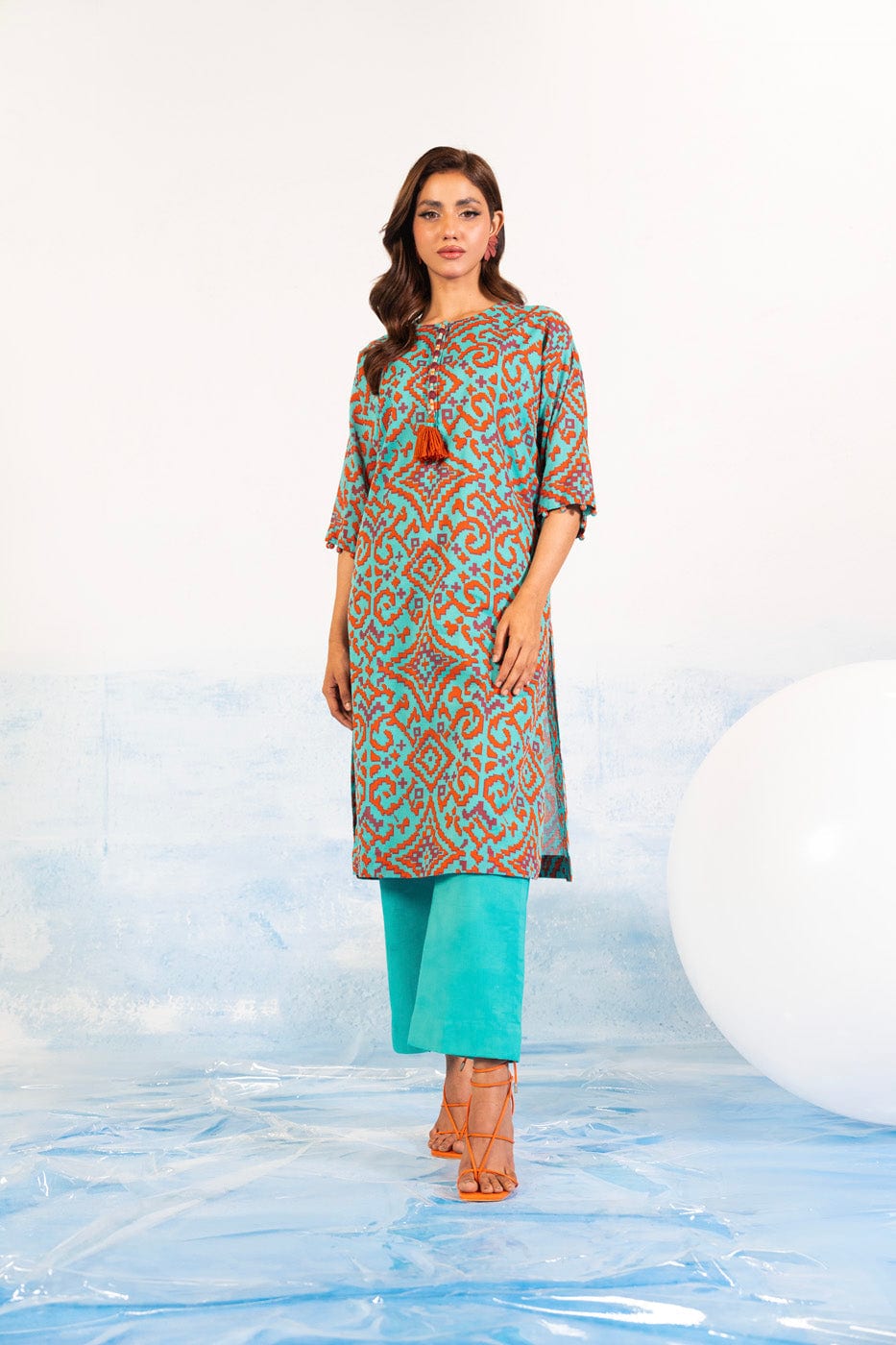 1 Pc Printed Silver Lawn Shirt