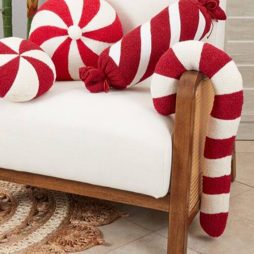Candy Cane Shaped Pillow